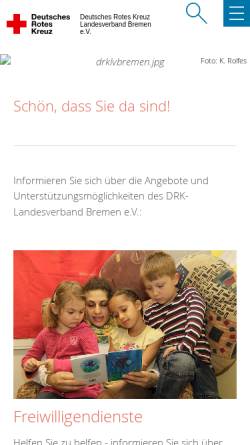 Vorschau der mobilen Webseite www.drk-lv-bremen.de, DRK Landesverband Bremen