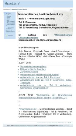 Vorschau der mobilen Webseite www.mennlex.de, Mennonitisches Lexikon (MennLex V)
