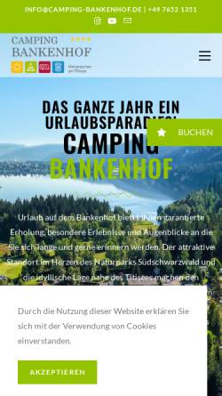 Vorschau der mobilen Webseite www.camping-bankenhof.de, Campingplatz Bankenhof