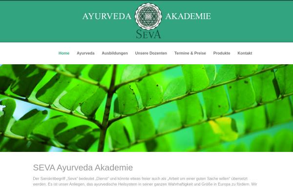 Vorschau von www.seva-ayurveda.de, Internationale Akademie für Ayurveda & Yoga UG