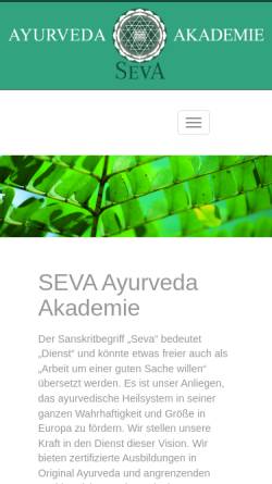 Vorschau der mobilen Webseite www.seva-ayurveda.de, Internationale Akademie für Ayurveda & Yoga UG
