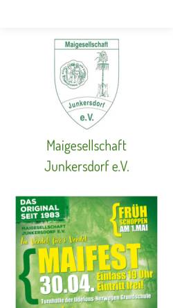 Vorschau der mobilen Webseite www.maigesellschaft-junkersdorf.de, Große Junkersdorfer Karnevalsgesellschaft von 1973 e. V.