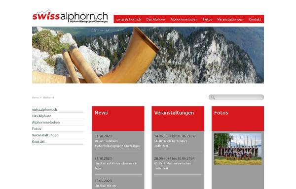Vorschau von www.swissalphorn.ch, Alphornbläsergruppe Oberaargau.