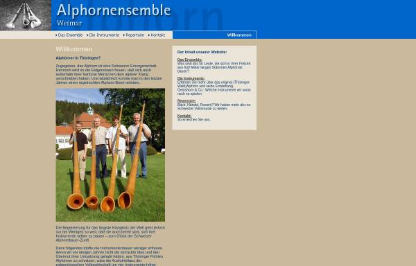 Vorschau von www.alphornensemble.de, Alphornensemble Weimar