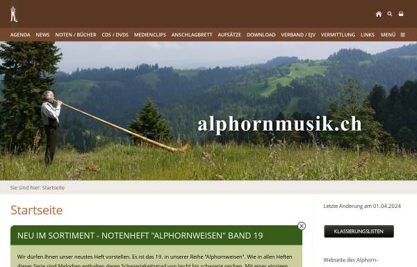Vorschau von www.alphornmusik.ch, Alphornmusik.ch