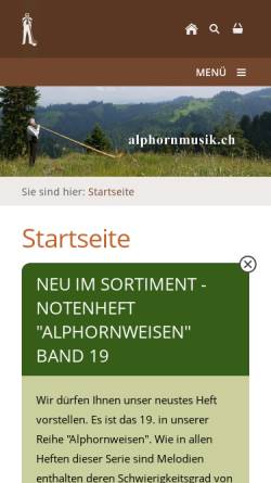 Vorschau der mobilen Webseite www.alphornmusik.ch, Alphornmusik.ch