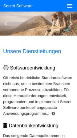 Vorschau der mobilen Webseite www.secret-software.net, Secret Software Alexander Hikade