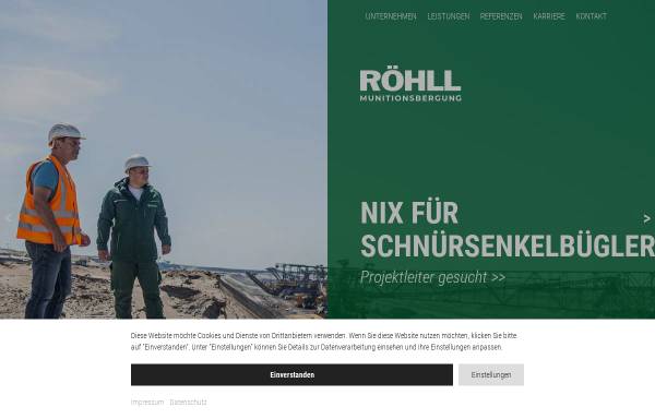 Vorschau von www.roehll.de, Röhll Umweltentsorgung und Munitonsbergung