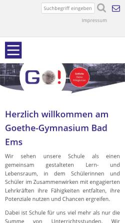 Vorschau der mobilen Webseite www.gg-badems.org, Goethe-Gymnasium Bad Ems