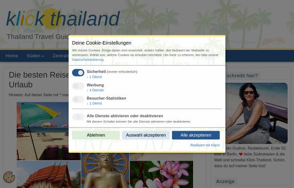 Vorschau von www.klick-thailand.de, Thailand Reiseführer - Städte Inseln Ausflüge