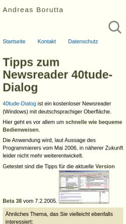 Vorschau der mobilen Webseite borumat.de, 40tude-Dialog Tipps