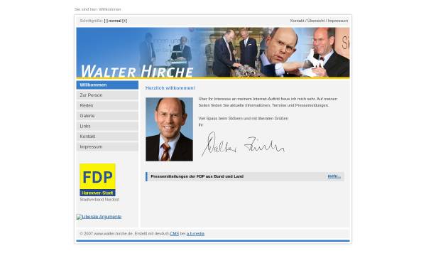 Vorschau von www.walter-hirche.de, Hirche, Walter (FDP)