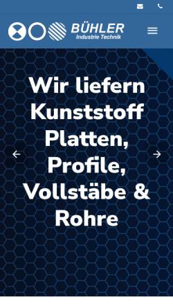 Vorschau der mobilen Webseite www.buehler-industrie.de, Ernst Buehler Industrie Technik