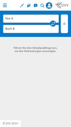 Vorschau der mobilen Webseite www.zvv.ch, ZVV-Fahrplan