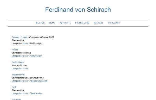 Vorschau von www.schirach.de, Rechtsanwalt Ferdinand von Schirach
