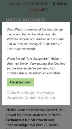 Vorschau der mobilen Webseite www.friedrichkoerner.de, Rechtsanwälte Friedrich & Koerner