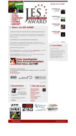 Vorschau der mobilen Webseite www.jes-award.de, JES Newcomer Music Award