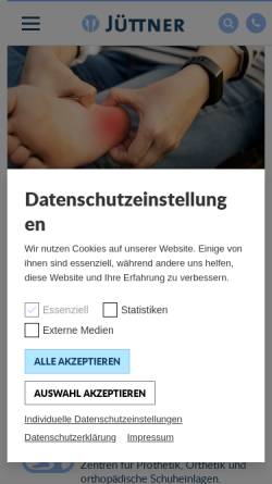 Vorschau der mobilen Webseite www.juettner.de, Jüttner, Familie