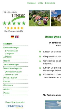 Vorschau der mobilen Webseite www.ferienwohnung-linde.de, Ferienhaus Linde