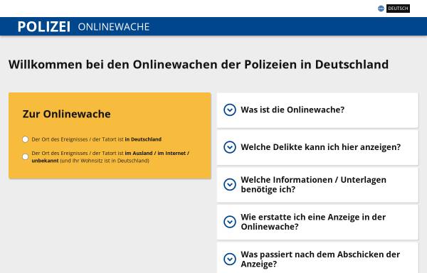 Vorschau von www.onlinewache.polizei.niedersachsen.de, Polizei Niedersachsen - Online-Wache