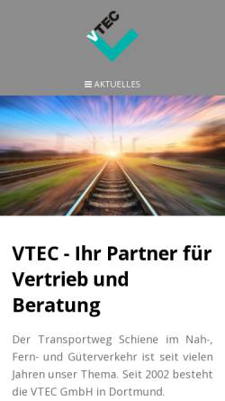 Vorschau der mobilen Webseite vtec-gmbh.de, VTEC GmbH