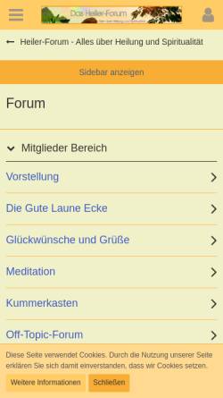 Vorschau der mobilen Webseite www.heiler-forum.net, Heiler-forum.net