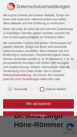 Vorschau der mobilen Webseite praxis-hoene.de, Höne, Dr. med. Birgit