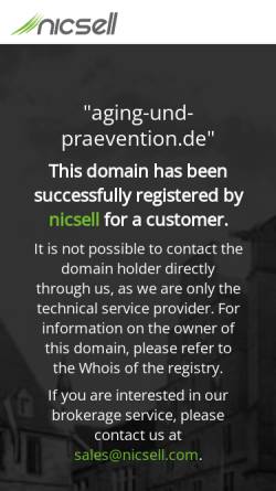 Vorschau der mobilen Webseite aging-und-praevention.de, Altern in Würde