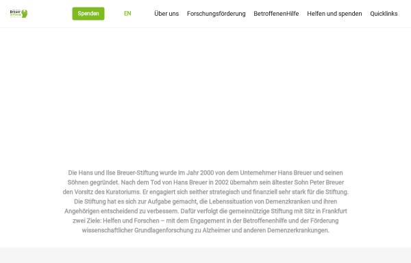 Vorschau von www.breuerstiftung.de, Alzheimer Forschung und Hilfe