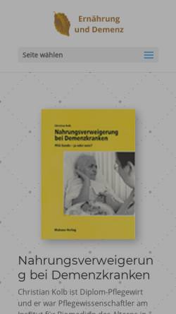 Vorschau der mobilen Webseite www.nahrungsverweigerung.de, Nahrungsverweigerung bei Demenz-Kranken