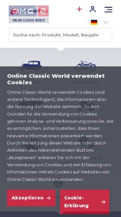Vorschau der mobilen Webseite www.oldtimerplus.de, OldtimerPlus