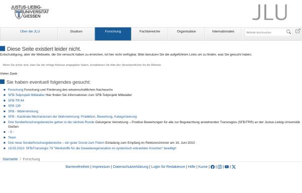 Vorschau von www.uni-giessen.de, SFB/Transregio 79 Werkstoffe für die Geweberegeneration im systemisch erkrankten Knochen