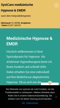 Vorschau der mobilen Webseite www.systcare.de, Hypnose Coaching Center