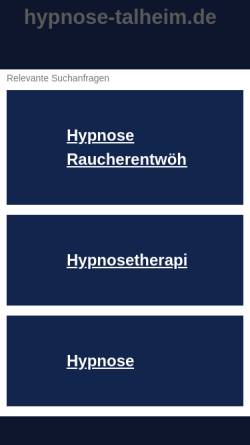 Vorschau der mobilen Webseite www.hypnose-talheim.de, Hypnose Talheim