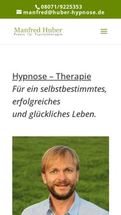 Vorschau der mobilen Webseite www.huber-hypnose.de, Manfred Huber