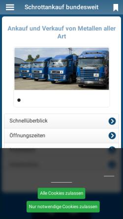 Vorschau der mobilen Webseite schrott-ankauf-bundesweit.de, C.M.R Recycling Vertriebs GmbH