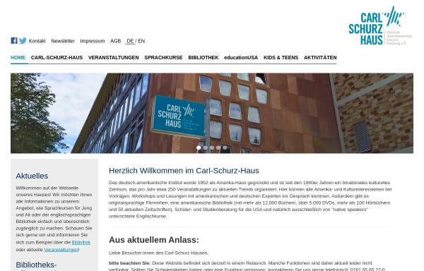 Vorschau von www.carl-schurz-haus.de, Carl-Schurz-Haus