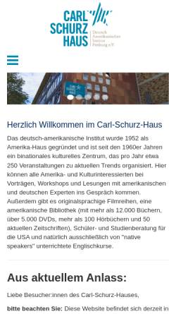 Vorschau der mobilen Webseite www.carl-schurz-haus.de, Carl-Schurz-Haus