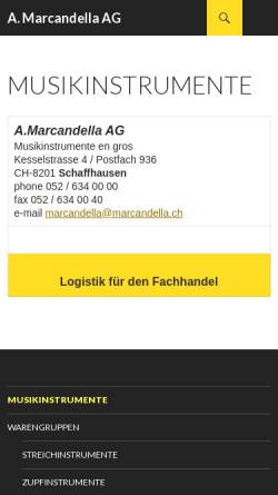 Vorschau der mobilen Webseite www.marcandella.ch, Musikhaus Marcandella