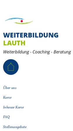 Vorschau der mobilen Webseite www.weiterbildung-lauth.de, Prof. Lauth - Weiterbildung, Coaching, Beratung