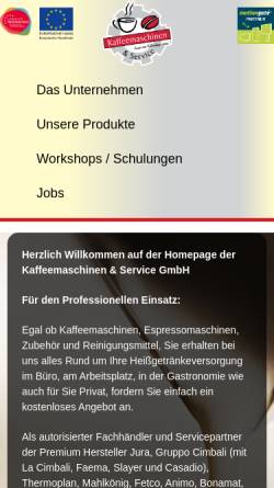 Vorschau der mobilen Webseite www.kms-burgdorf.de, Kaffeemaschinen & Service GmbH