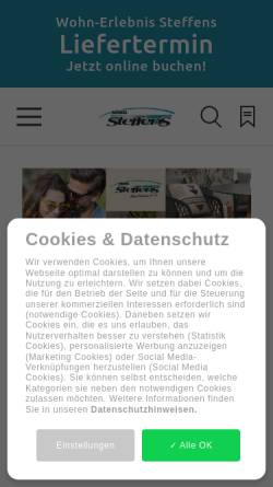 Vorschau der mobilen Webseite www.moebel-steffens.de, Möbel Steffens