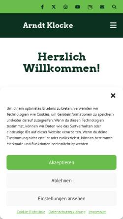 Vorschau der mobilen Webseite arndt-klocke.de, Klocke, Arndt (MdL)