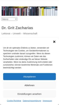 Vorschau der mobilen Webseite umwelt-lektorat.de, Dr. Grit Zacharias