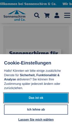 Vorschau der mobilen Webseite www.pesch-schirme.de, Pesch Schirme