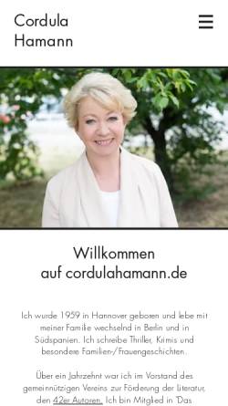 Vorschau der mobilen Webseite www.cordulahamann.de, Das kleine Literaturfenster