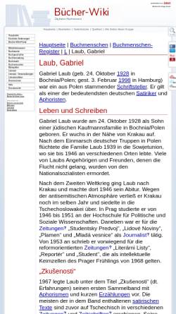 Vorschau der mobilen Webseite www.buecher-wiki.de, Gabriel Laub: Ein aus Polen stammender Schriftsteller