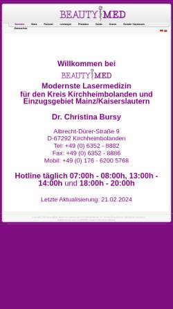 Vorschau der mobilen Webseite www.beautymed-online.de, Beauty Med Laserpraxis Dr. Christina Bursy-Witschel