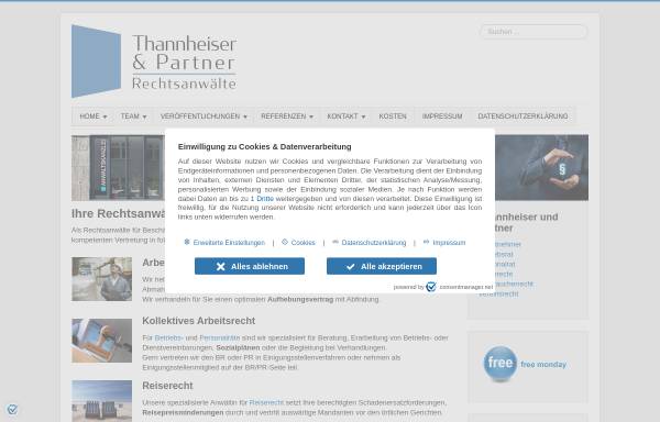 Vorschau von www.thannheiser.de, Rechtsanwaltskanzlei Borm & Rudolph