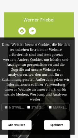 Vorschau der mobilen Webseite www.literaturport.de, Werner Friebel